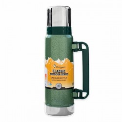 Penguen Çift Kat Çelik Avcı Termosu Yeşil 1,3 Lt