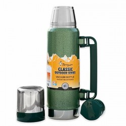 Penguen Çift Kat Çelik Avcı Termosu Yeşil 1,3 Lt