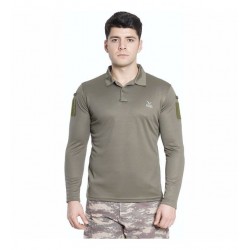 Vogel Tactical Uzun Kollu Yakalı Haki Taktik Tişört