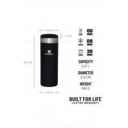 Stanley The AeroLight™ Transit Mug 16 OZ - 0.47L - Black Metallic - Metalik Siyah